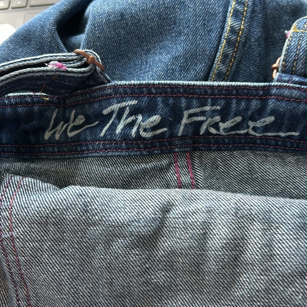 Free People Blue Denim Wide-Leg Overalls Jumpsuit - Picture 12 of 15